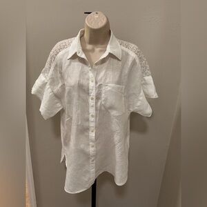 Lauren Talph Lauren white linen blouse size medium